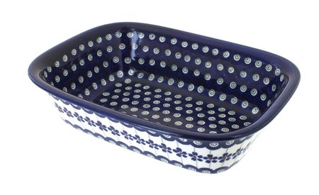 Zaklady Flowering Peacock Loaf Baker — Polish Pottery