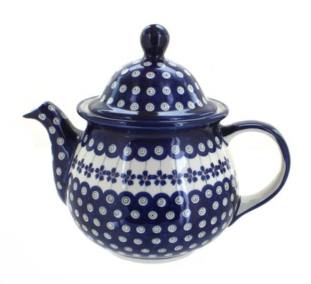 Zaklady Flowering Peacock Teapot — Polish Pottery