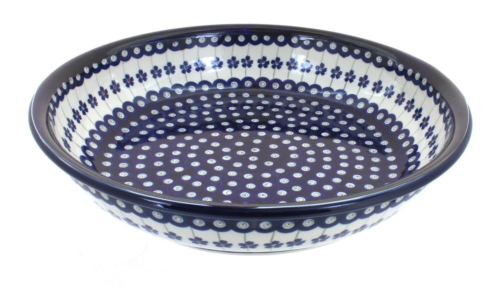 Zaklady Flowering Peacock Large Serving Piece — Polish Pottery