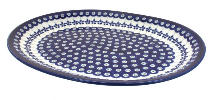 Zaklady Flowering Peacock Large Serving Piece — Polish Pottery