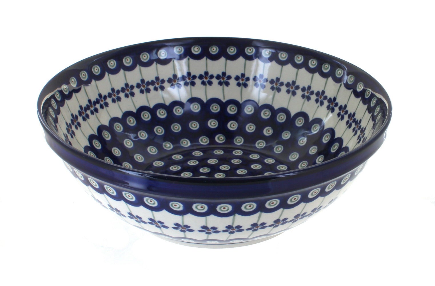 Zaklady Flowering Peacock Large Serving Piece — Polish Pottery