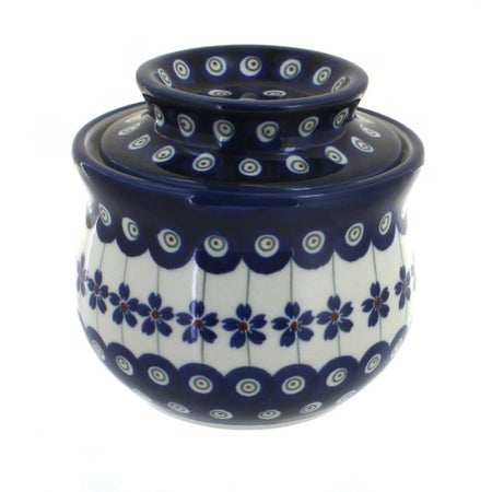 Zaklady Flowering Peacock Butter Dish — Polish Pottery