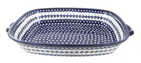Zaklady Flowering Peacock Large Bakeware — Polish Pottery