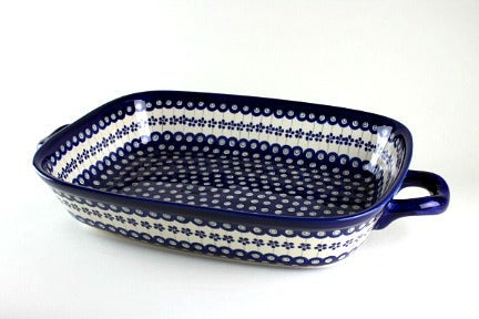 Zaklady Flowering Peacock Large Bakeware — Polish Pottery