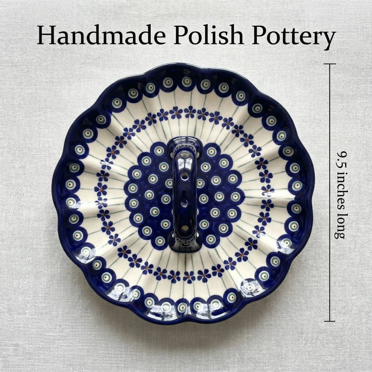 Detail image of Zaklady Flowering Peacock Dining Accessories — Polish Pottery