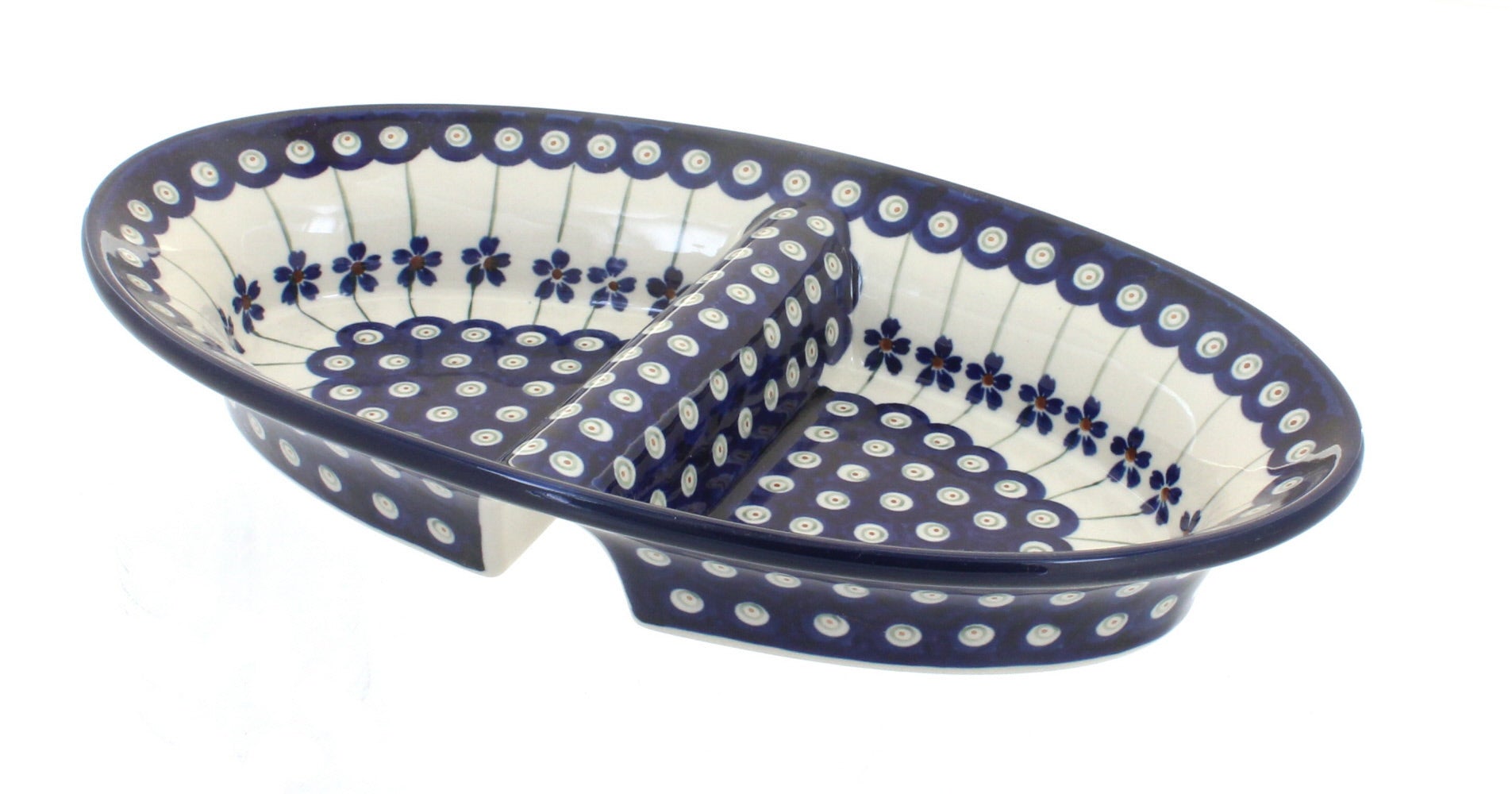 Zaklady Flowering Peacock Large Serving Piece — Polish Pottery