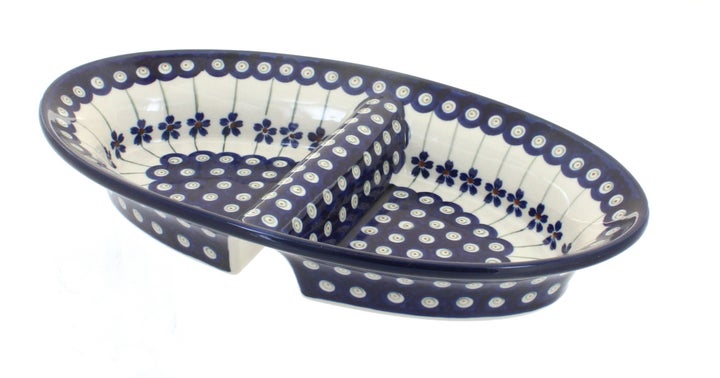 Zaklady Flowering Peacock Large Serving Piece — Polish Pottery