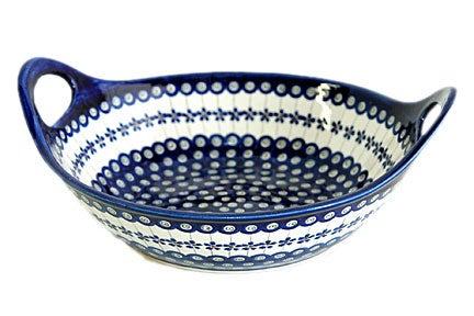Zaklady Flowering Peacock Large Serving Piece — Polish Pottery