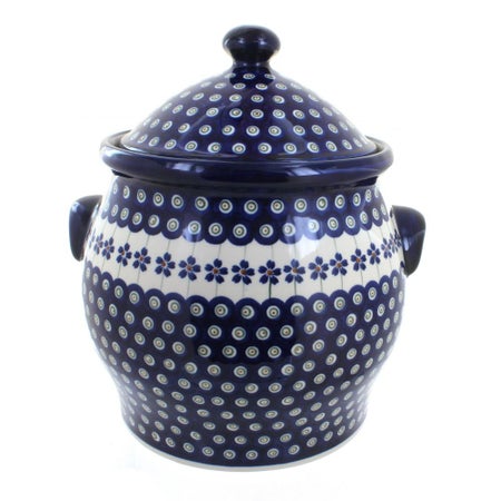 Zaklady Flowering Peacock Counter Storage — Polish Pottery
