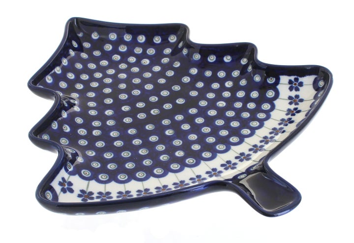 Zaklady Flowering Peacock Medium Serving Piece — Polish Pottery