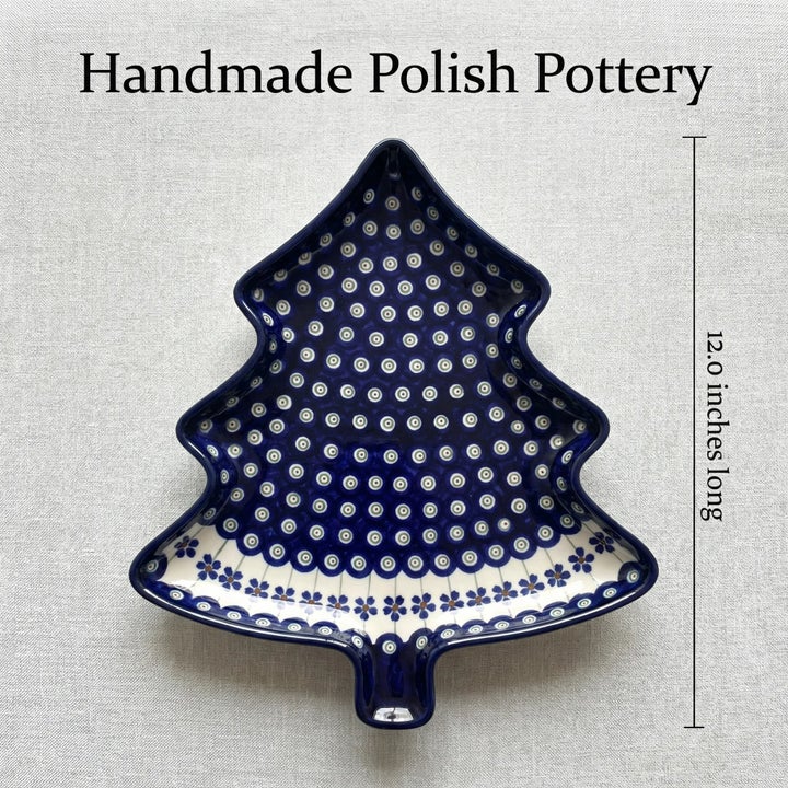 Zaklady Flowering Peacock Medium Serving Piece — Polish Pottery