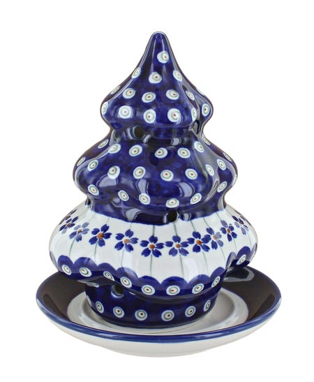 Zaklady Flowering Peacock Luminary — Polish Pottery