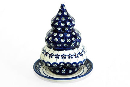Detail image of Zaklady Flowering Peacock Luminary — Polish Pottery