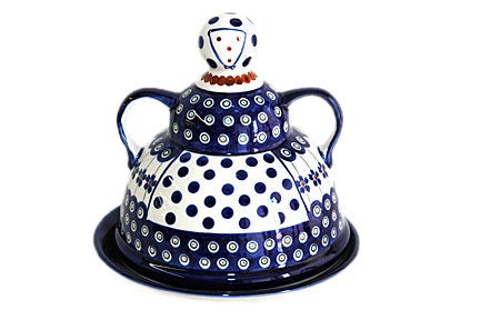 Detail image of Zaklady Flowering Peacock Countertop Accessories — Polish Pottery