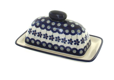Zaklady Flowering Peacock Butter Dish — Polish Pottery