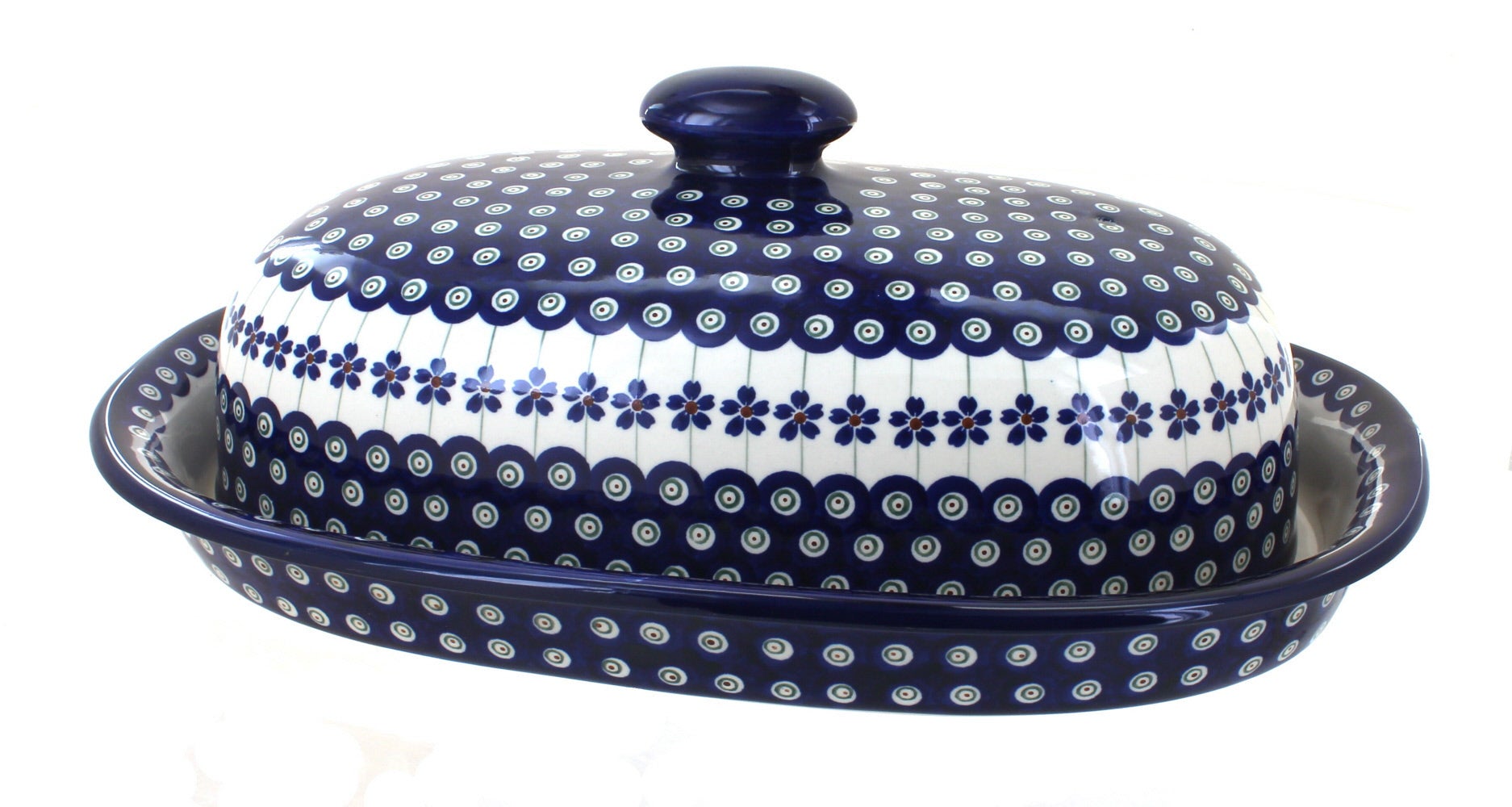 Zaklady Flowering Peacock Counter Storage — Polish Pottery