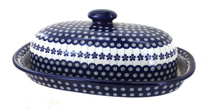 Zaklady Flowering Peacock Counter Storage — Polish Pottery