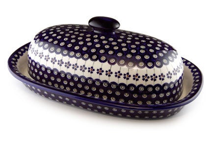 Detail image of Zaklady Flowering Peacock Counter Storage — Polish Pottery