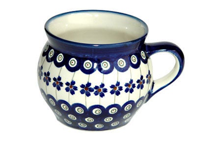 Detail image of Zaklady Flowering Peacock Mug — Polish Pottery