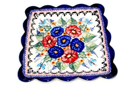 Detail image of Zaklady Floral Butterfly Dining Plates & Bowls — Polish Pottery