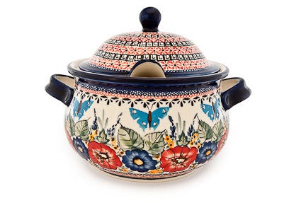 Zaklady Floral Butterfly Large Serving Piece — Polish Pottery