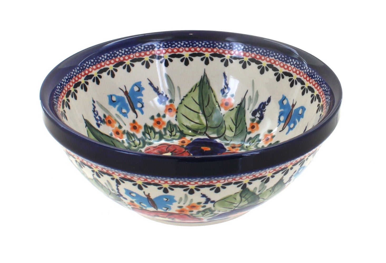 Zaklady Floral Butterfly Small Serving Piece — Polish Pottery