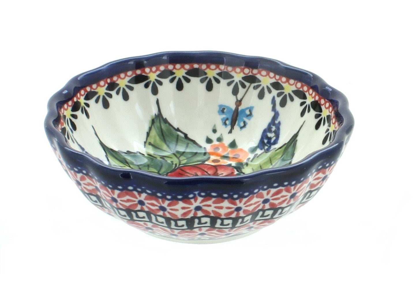 Zaklady Floral Butterfly Petite Bowl/Dish — Polish Pottery