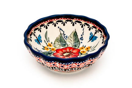 Detail image of Zaklady Floral Butterfly Petite Bowl/Dish — Polish Pottery