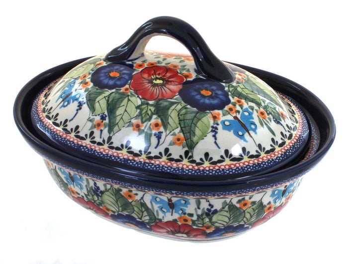 Zaklady Floral Butterfly Small Bakeware — Polish Pottery