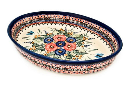 Zaklady Floral Butterfly Small Bakeware — Polish Pottery