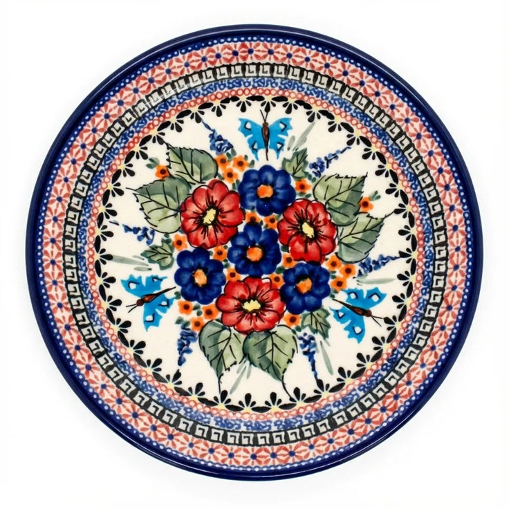 Detail image of Zaklady Floral Butterfly Dining Plates & Bowls — Polish Pottery
