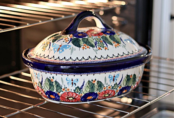 Zaklady Floral Butterfly Large Bakeware — Polish Pottery