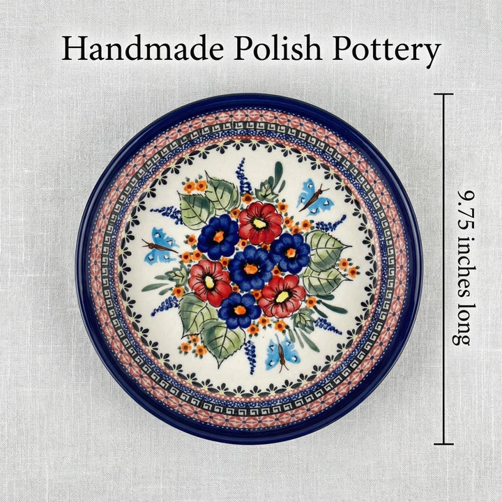 Zaklady Floral Butterfly Pie Plate — Polish Pottery