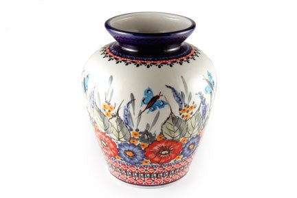 Detail image of Zaklady Floral Butterfly Décor — Polish Pottery