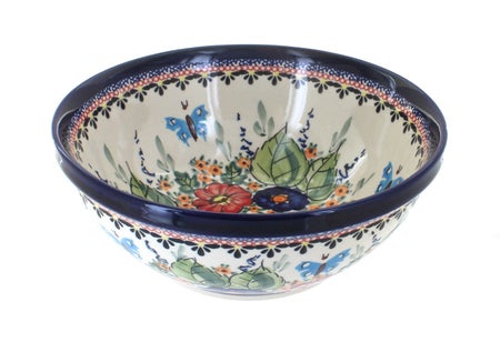 Zaklady Floral Butterfly Medium Serving Piece — Polish Pottery