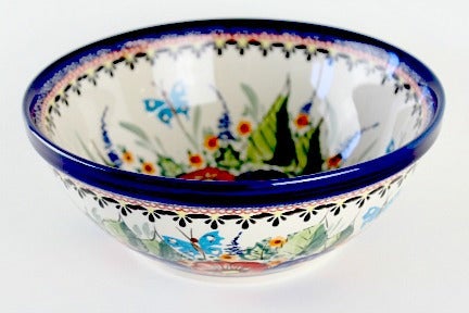 Detail image of Zaklady Floral Butterfly Medium Serving Piece — Polish Pottery