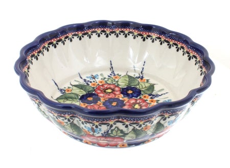 Zaklady Floral Butterfly Medium Serving Piece — Polish Pottery
