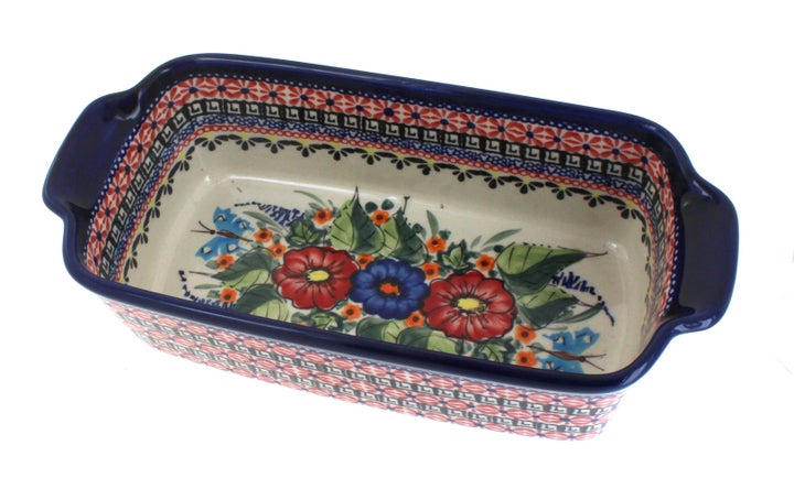 Zaklady Floral Butterfly Loaf Baker — Polish Pottery