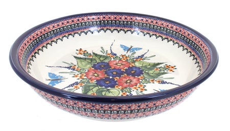 Zaklady Floral Butterfly Large Serving Piece — Polish Pottery