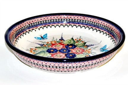 Zaklady Floral Butterfly Large Serving Piece — Polish Pottery
