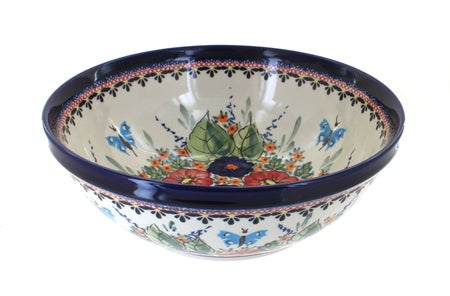Zaklady Floral Butterfly Large Serving Piece — Polish Pottery
