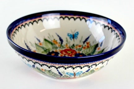 Detail image of Zaklady Floral Butterfly Large Serving Piece — Polish Pottery