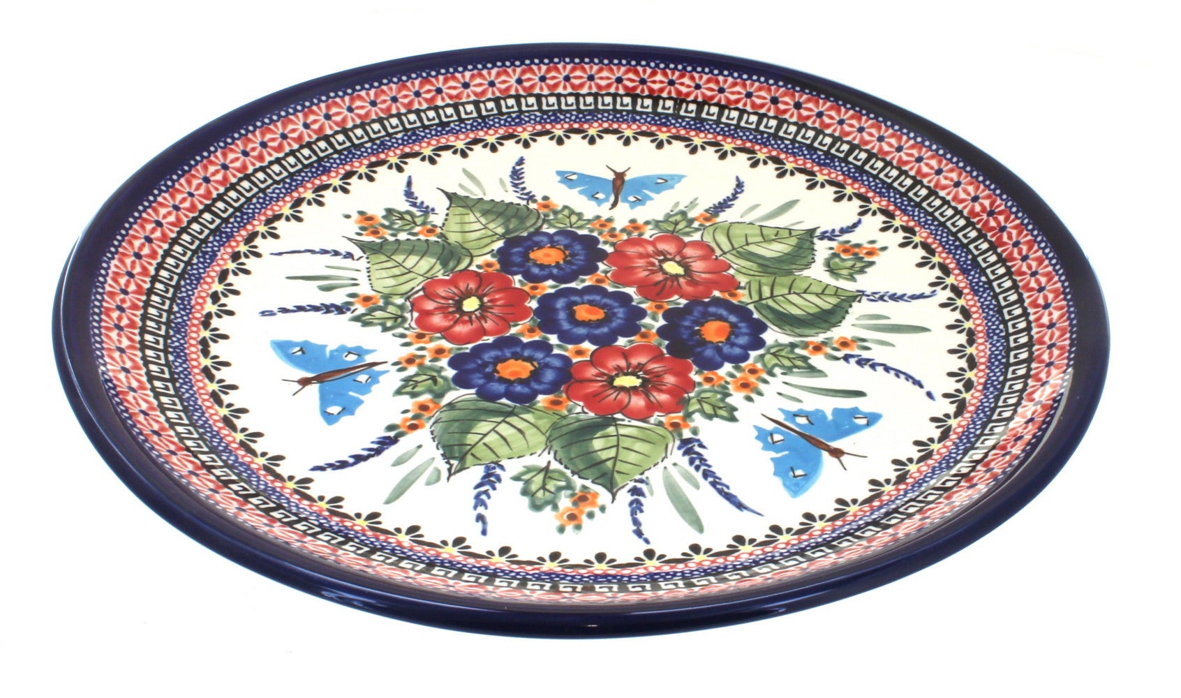 Zaklady Floral Butterfly Large Serving Piece — Polish Pottery