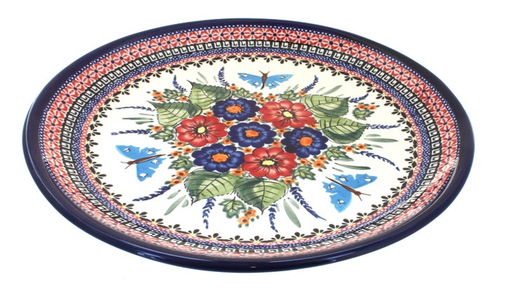 Zaklady Floral Butterfly Large Serving Piece — Polish Pottery