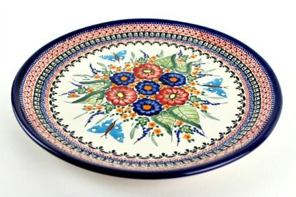 Detail image of Zaklady Floral Butterfly Large Serving Piece — Polish Pottery