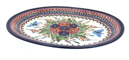 Zaklady Floral Butterfly Large Serving Piece — Polish Pottery
