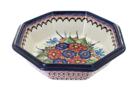 Zaklady Floral Butterfly Large Serving Piece — Polish Pottery