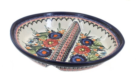 Zaklady Floral Butterfly Large Serving Piece — Polish Pottery