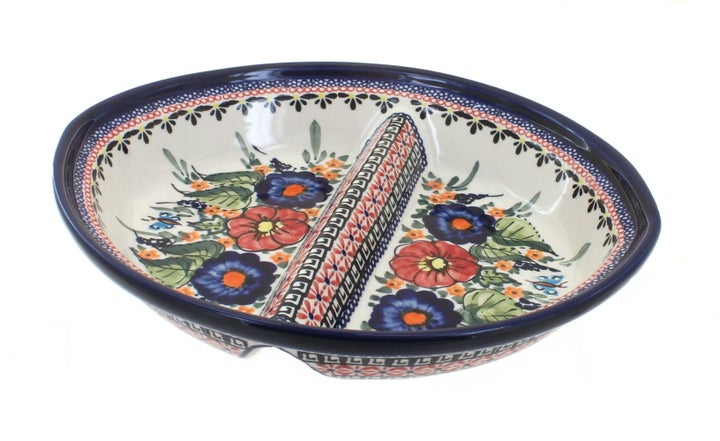 Zaklady Floral Butterfly Large Serving Piece — Polish Pottery
