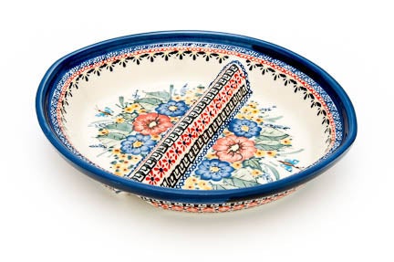 Detail image of Zaklady Floral Butterfly Large Serving Piece — Polish Pottery